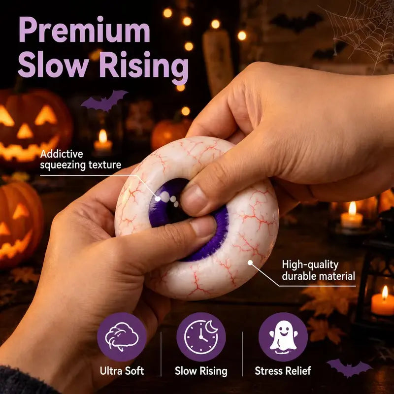 Halloween Cute Scary Ghost Maruko Mochi Squishy Toy Set - Soft Stretchy Squeeze Stress Relief Fidgets, Mini Portable Kids Sensory Item, Party Treat Bag Filler & Unique Gift